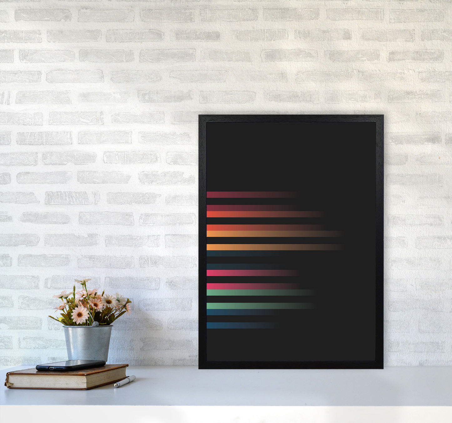 Faded Stripes 1 Art Print by Jason Stanley A2 White Frame