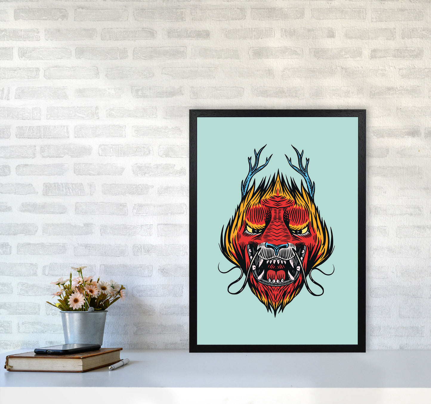 Chinese Dragon Art Print by Jason Stanley A2 White Frame