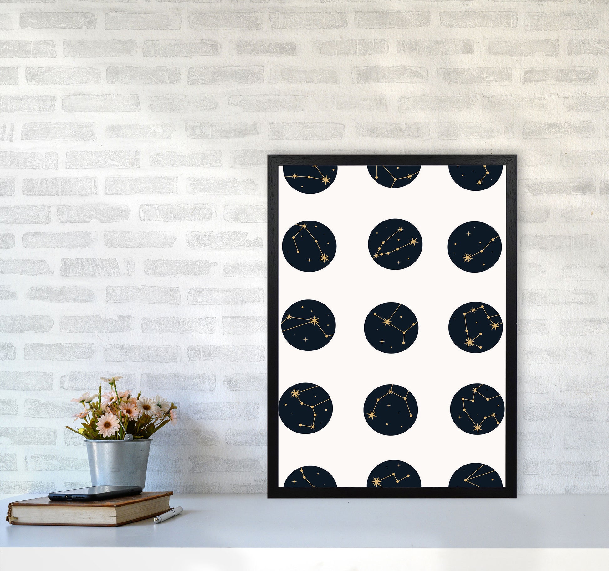 Constellations Art Print by Jason Stanley A2 White Frame