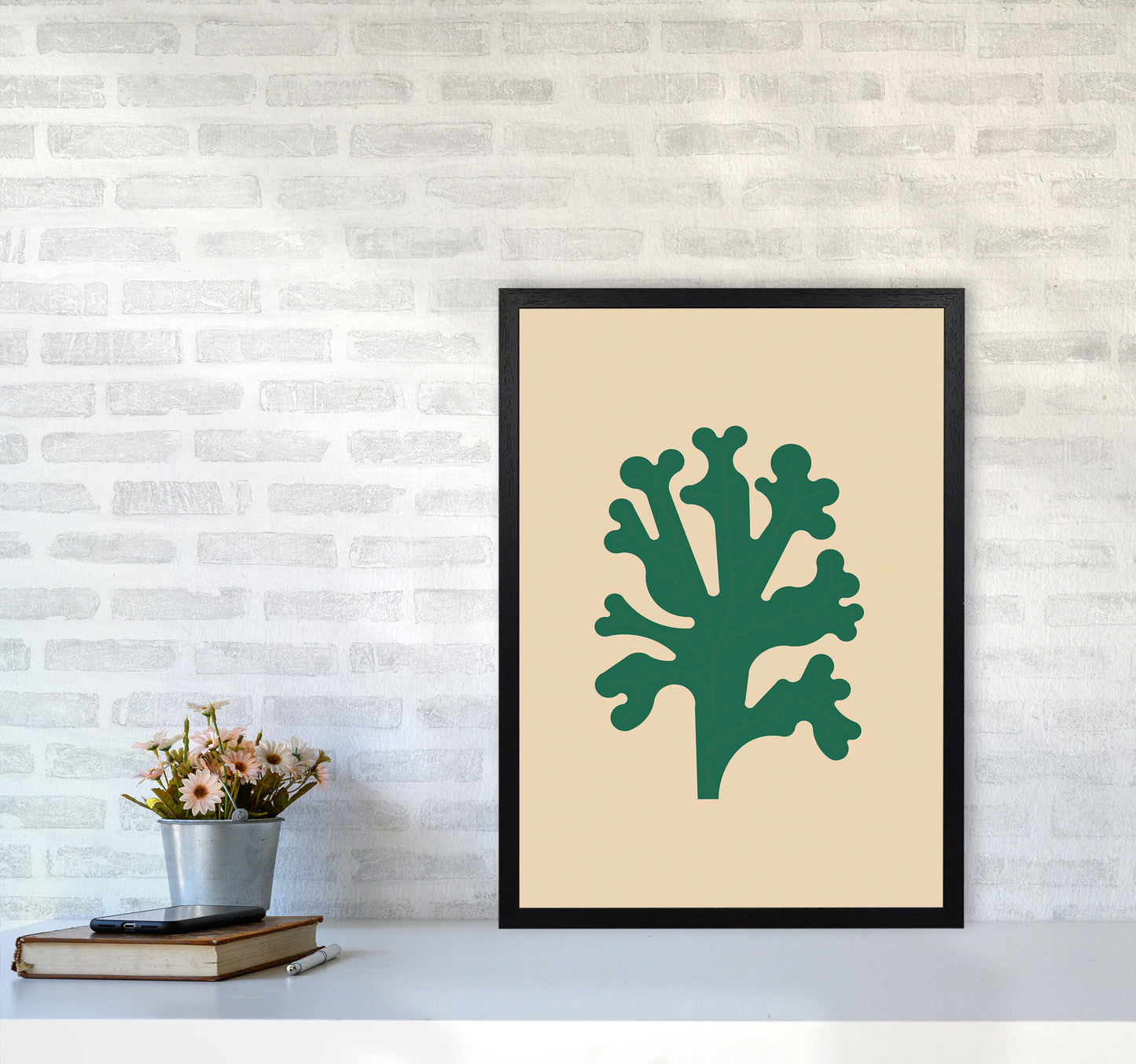 Cutout Seaweed Art Print by Jason Stanley A2 White Frame