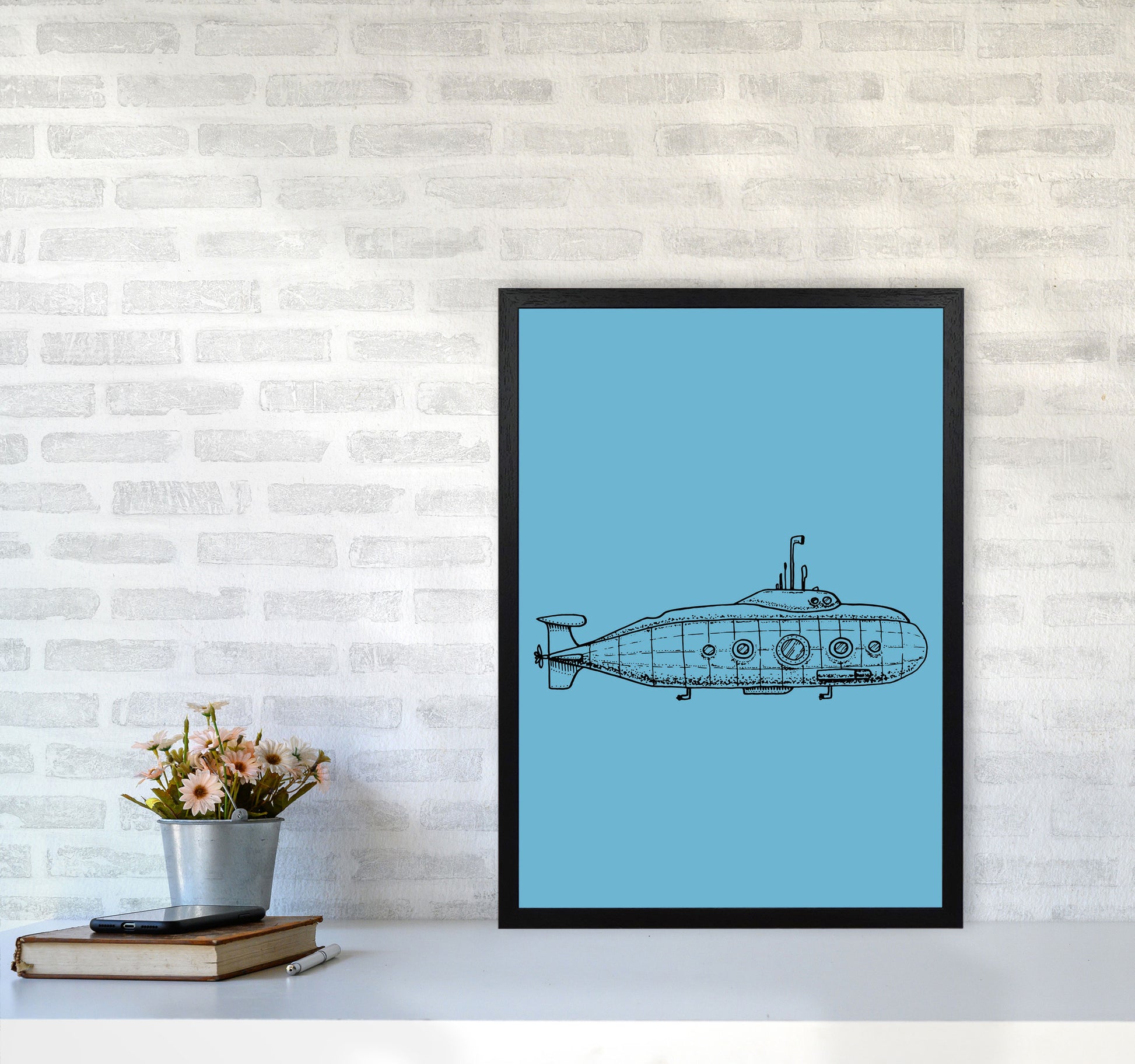 Below Sea Art Print by Jason Stanley A2 White Frame