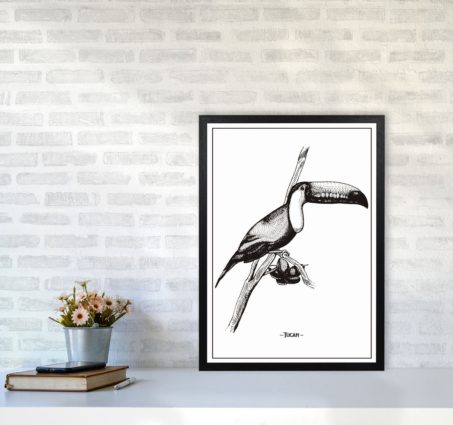 Tucan Art Print by Jason Stanley A2 White Frame