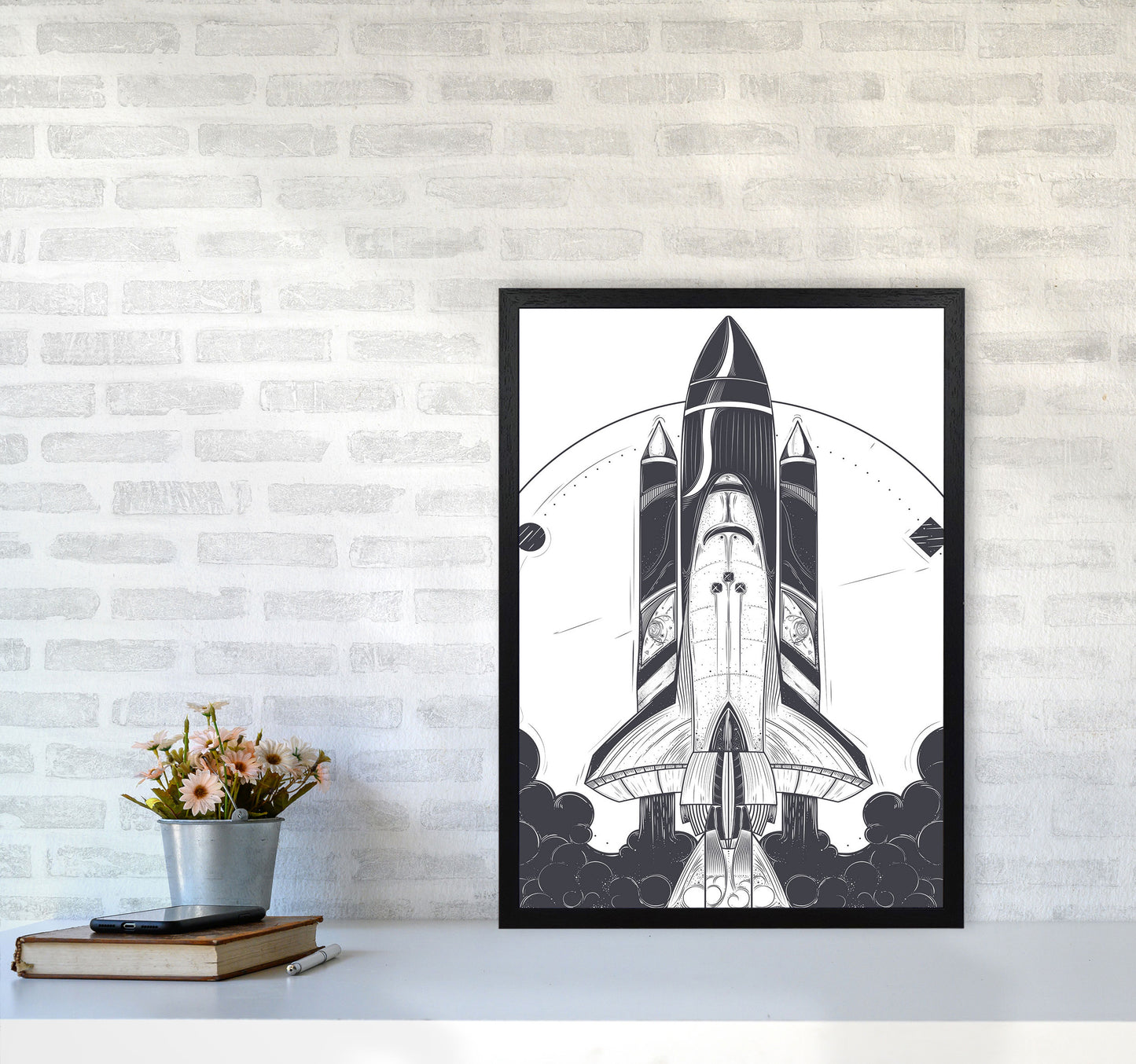 Blastoff! Art Print by Jason Stanley A2 White Frame