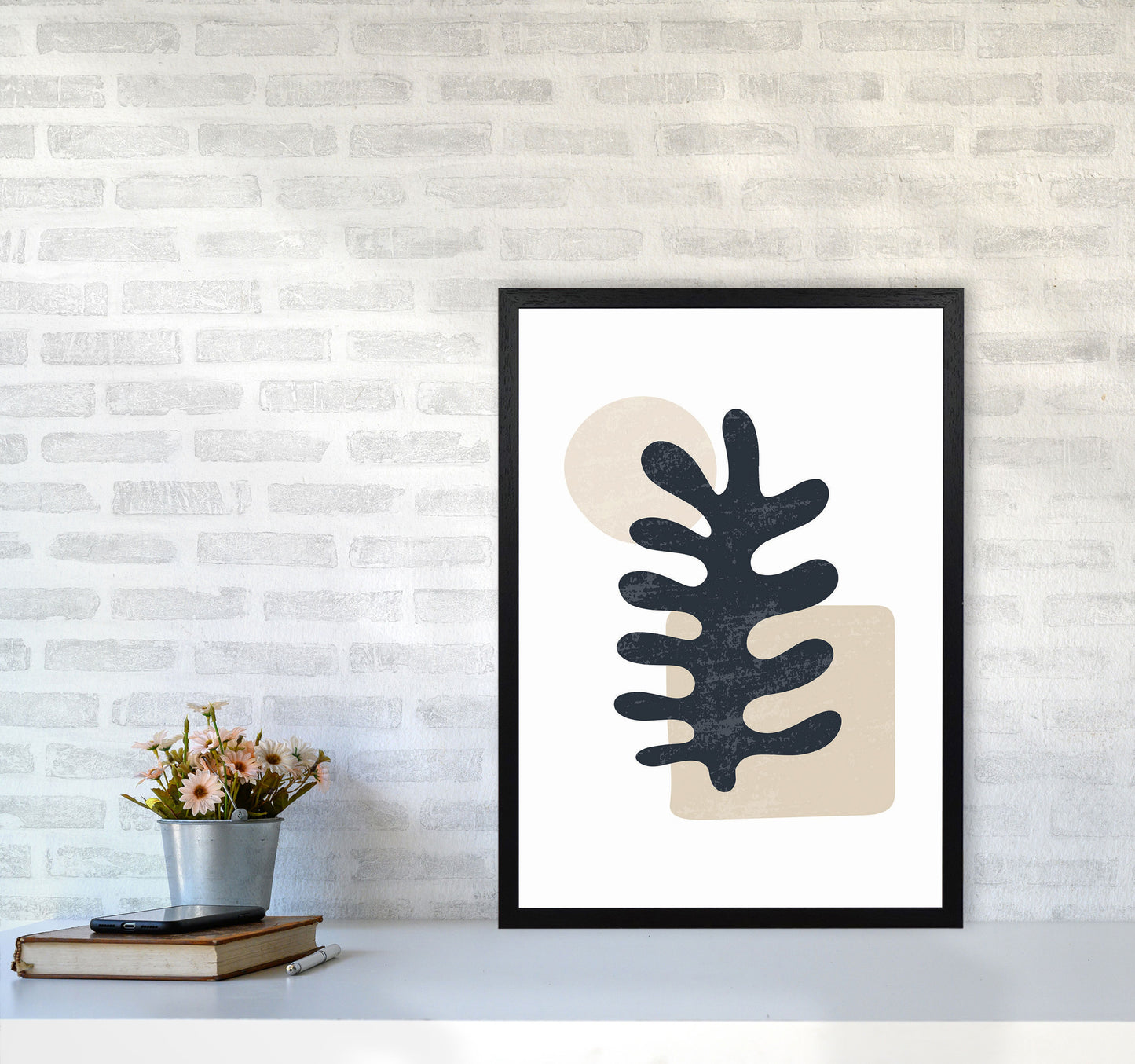 Minimal Abstract Algae III Art Print by Jason Stanley A2 White Frame