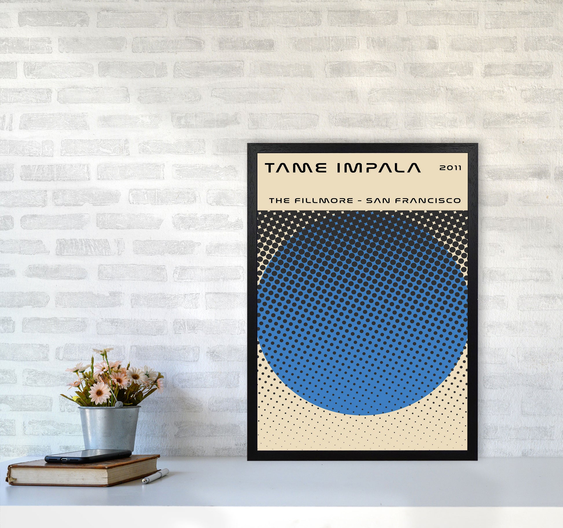 Tame Impala Live In San Francisco Art Print by Jason Stanley A2 White Frame