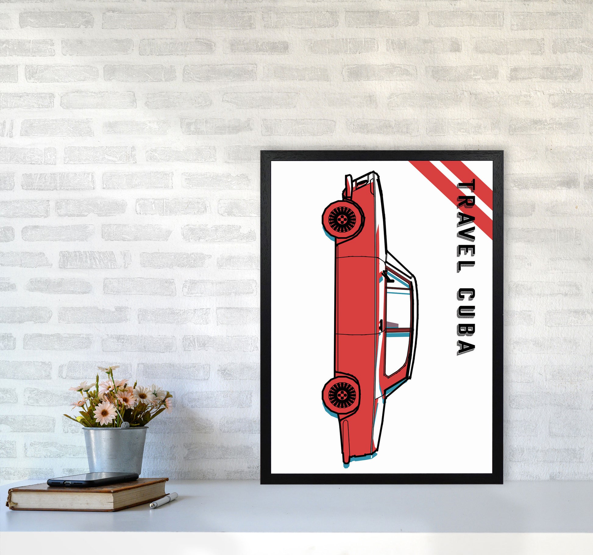Travel Cuba Art Print by Jason Stanley A2 White Frame