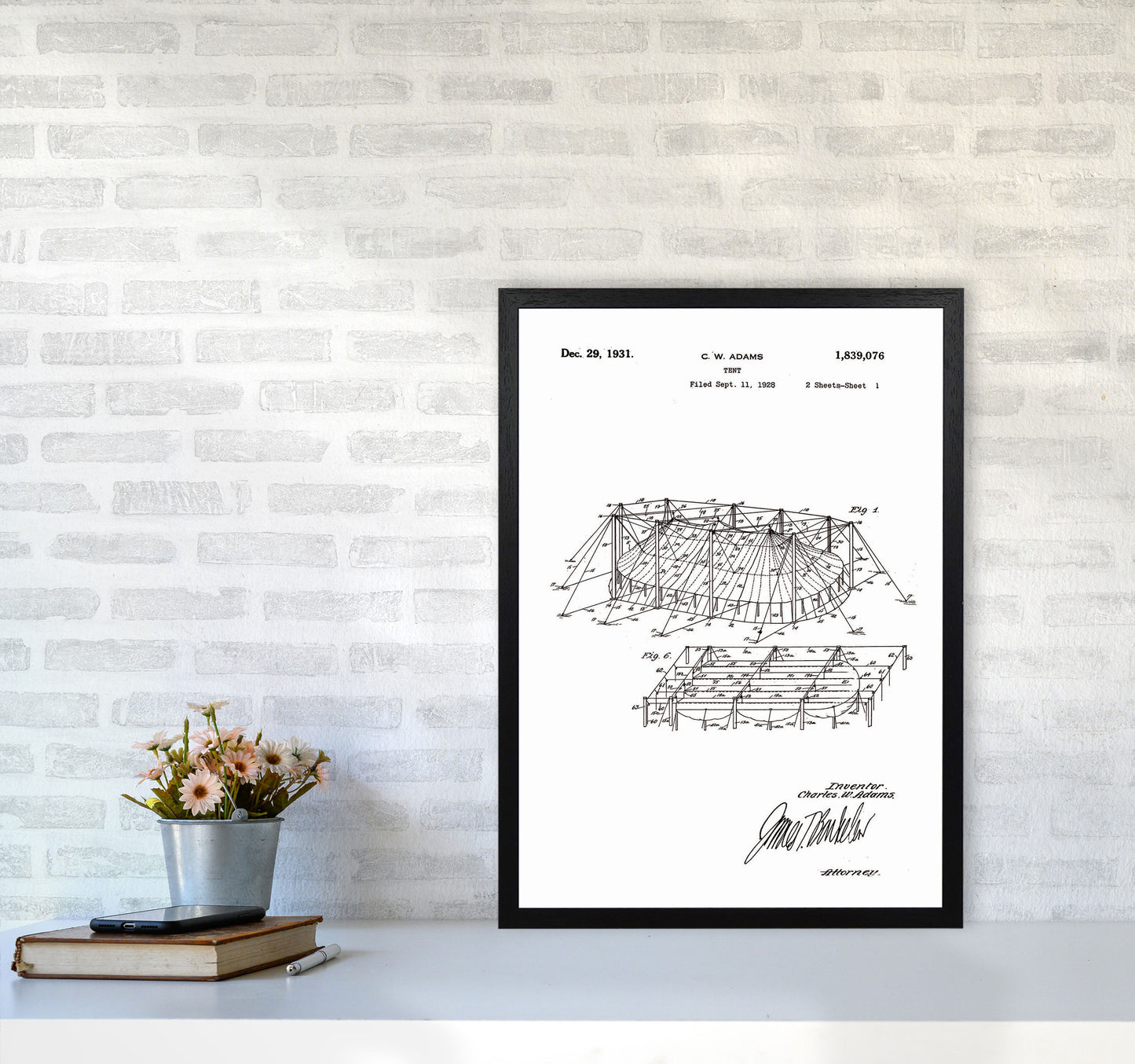 Carnival Tent Patent Art Print by Jason Stanley A2 White Frame
