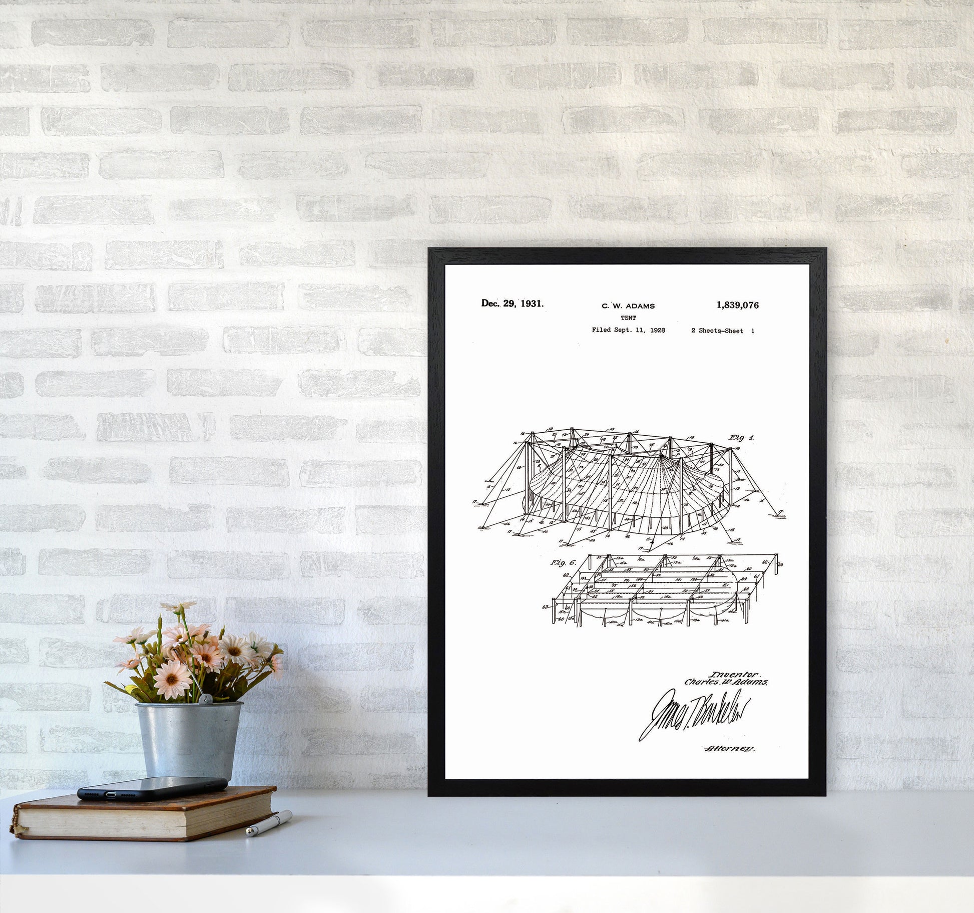 Carnival Tent Patent Art Print by Jason Stanley A2 White Frame