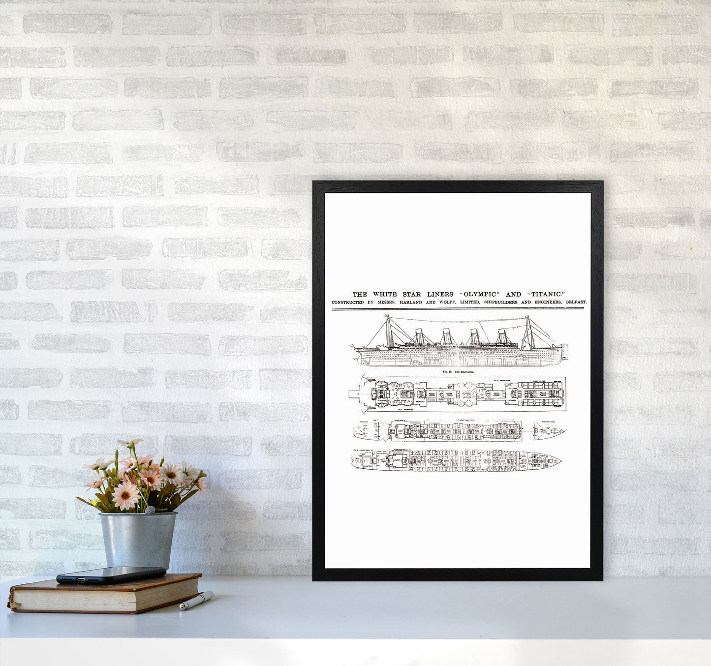 Titanic Patent 2 Art Print by Jason Stanley A2 White Frame