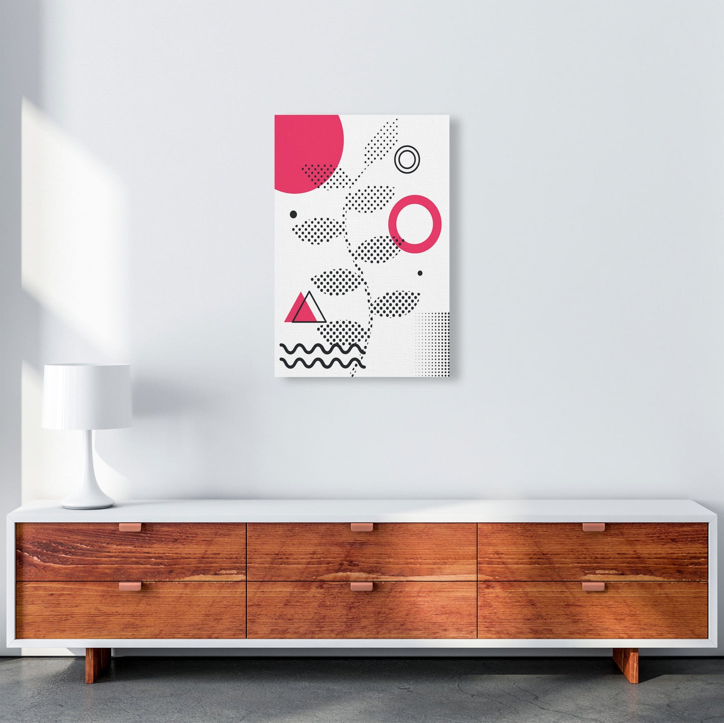 Abstract Halftone Shapes 1 Art Print by Jason Stanley A2 Canvas