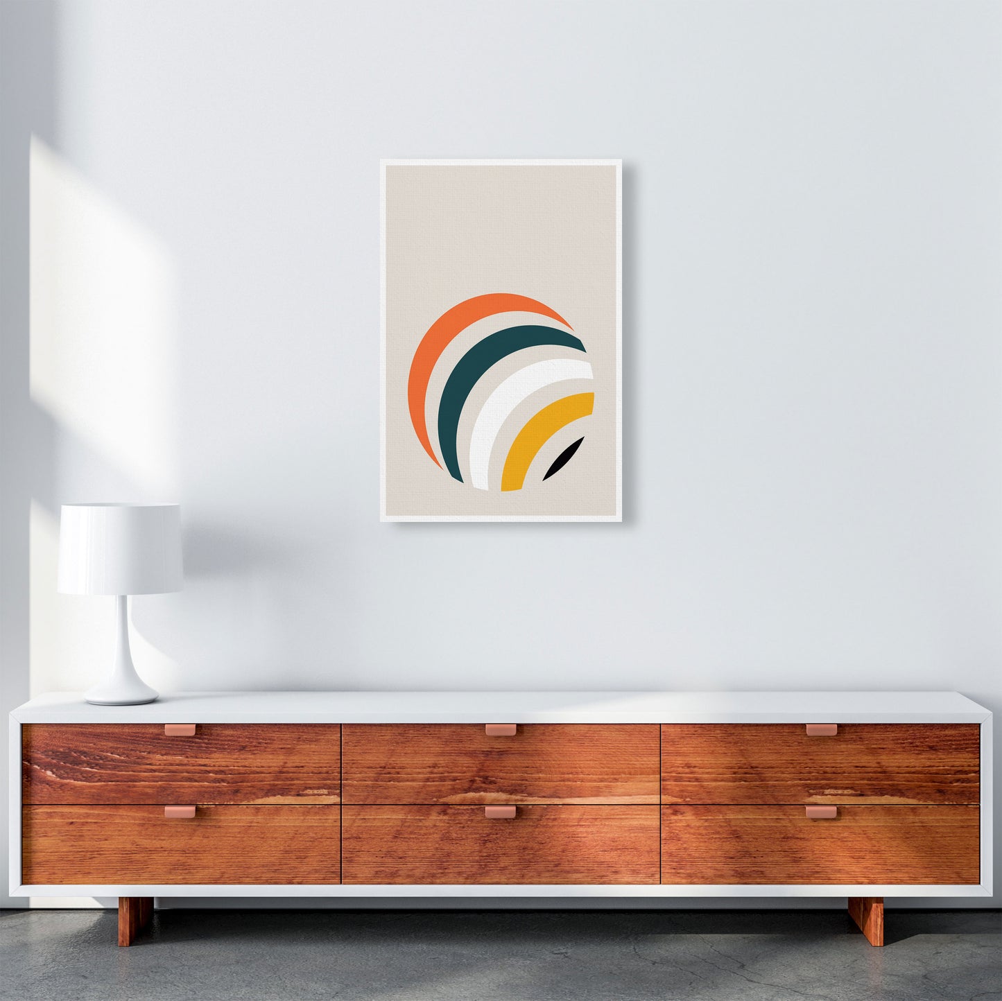 Retro Geometric Circle 1 Art Print by Jason Stanley A2 Canvas