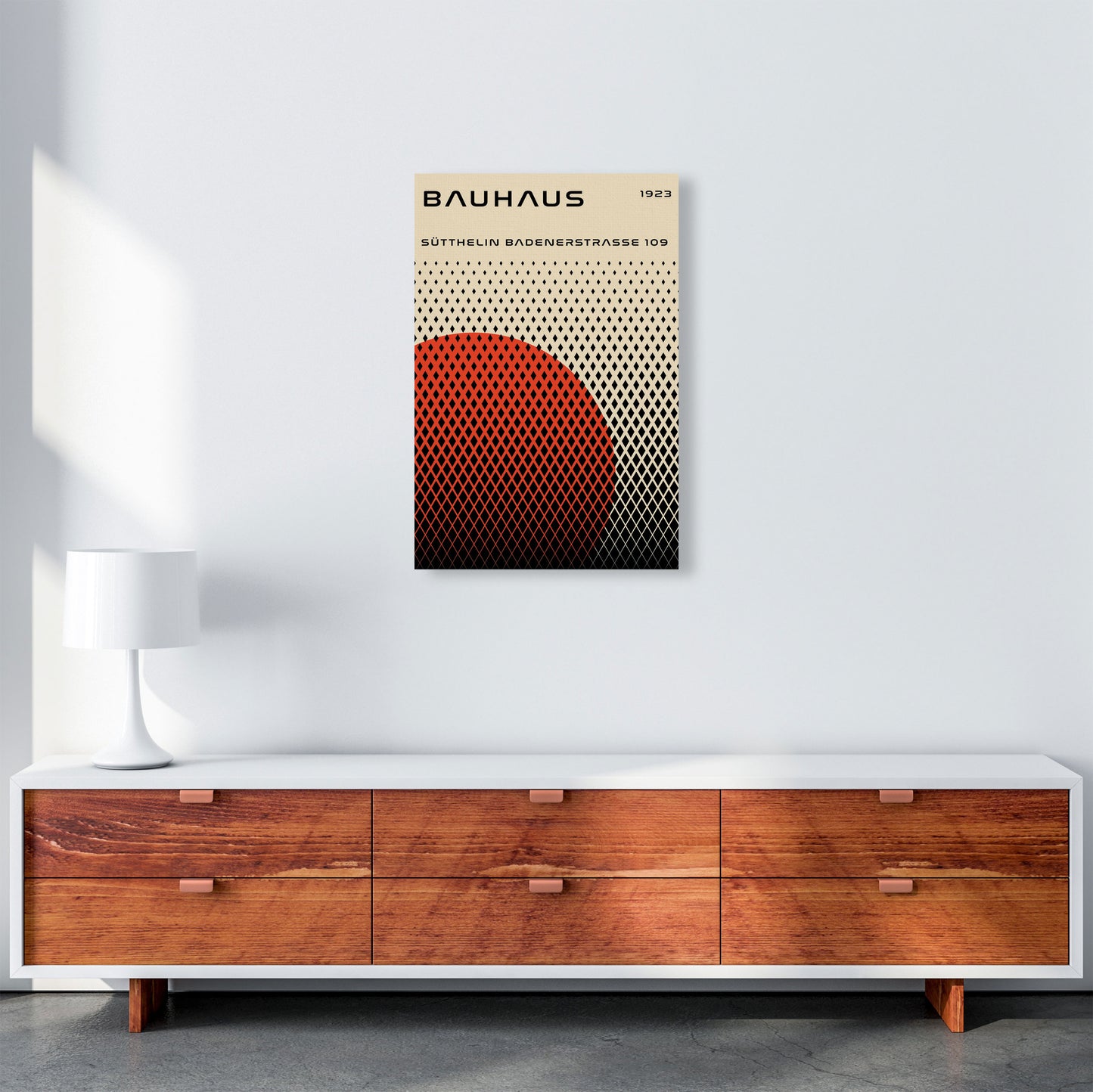 Bauhaus Geometric Red Art Print by Jason Stanley A2 Canvas