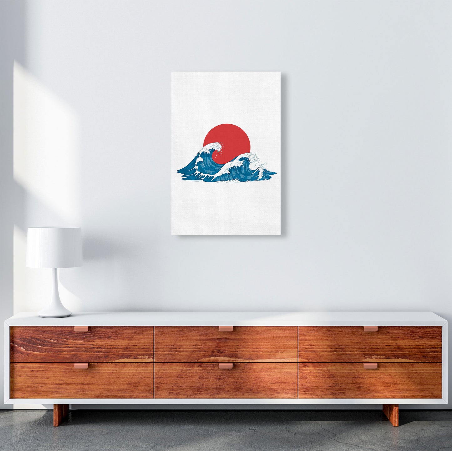 Japenses Wave Sunset Art Print by Jason Stanley A2 Canvas