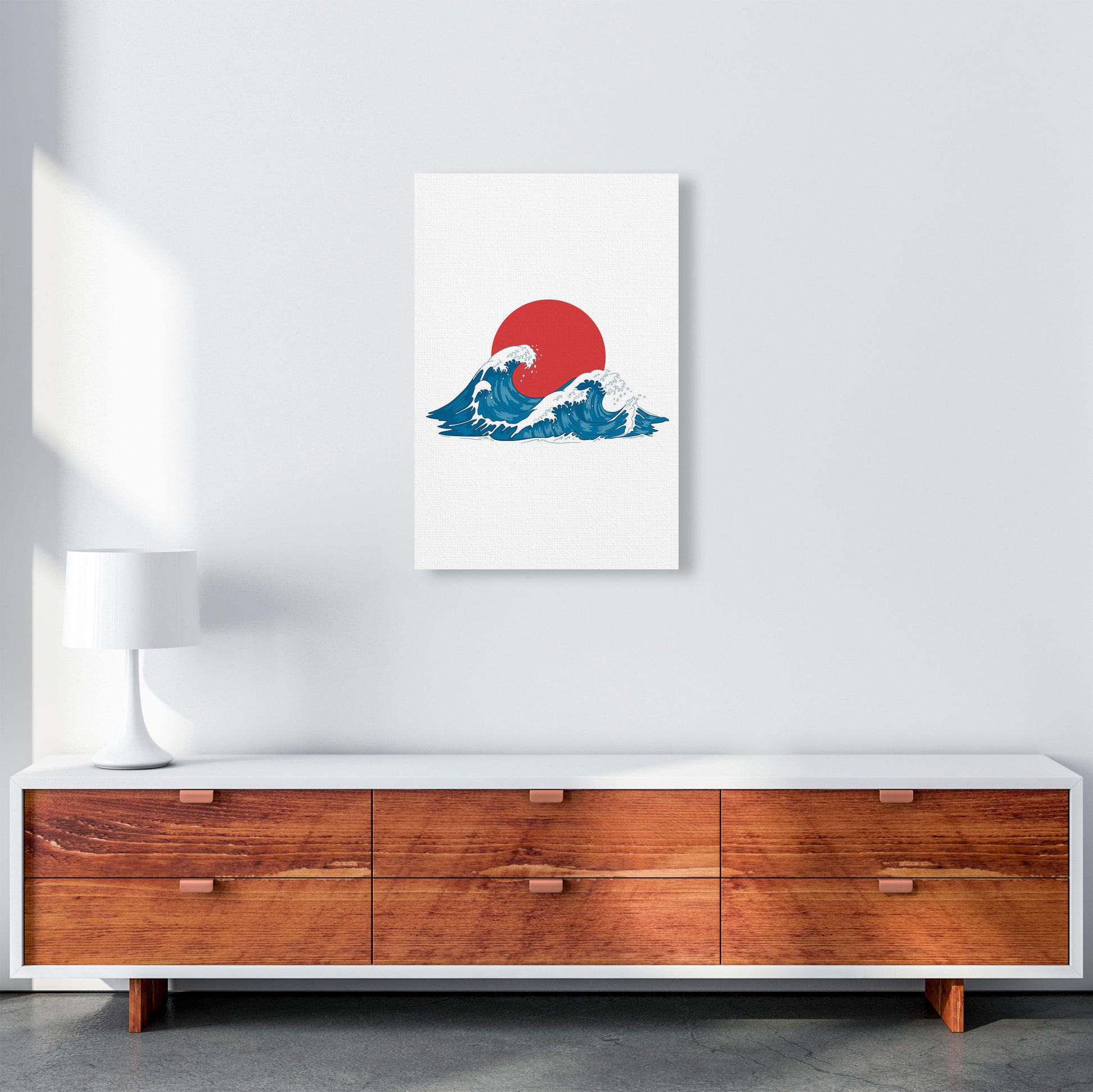 Japenses Wave Sunset Art Print by Jason Stanley A2 Canvas
