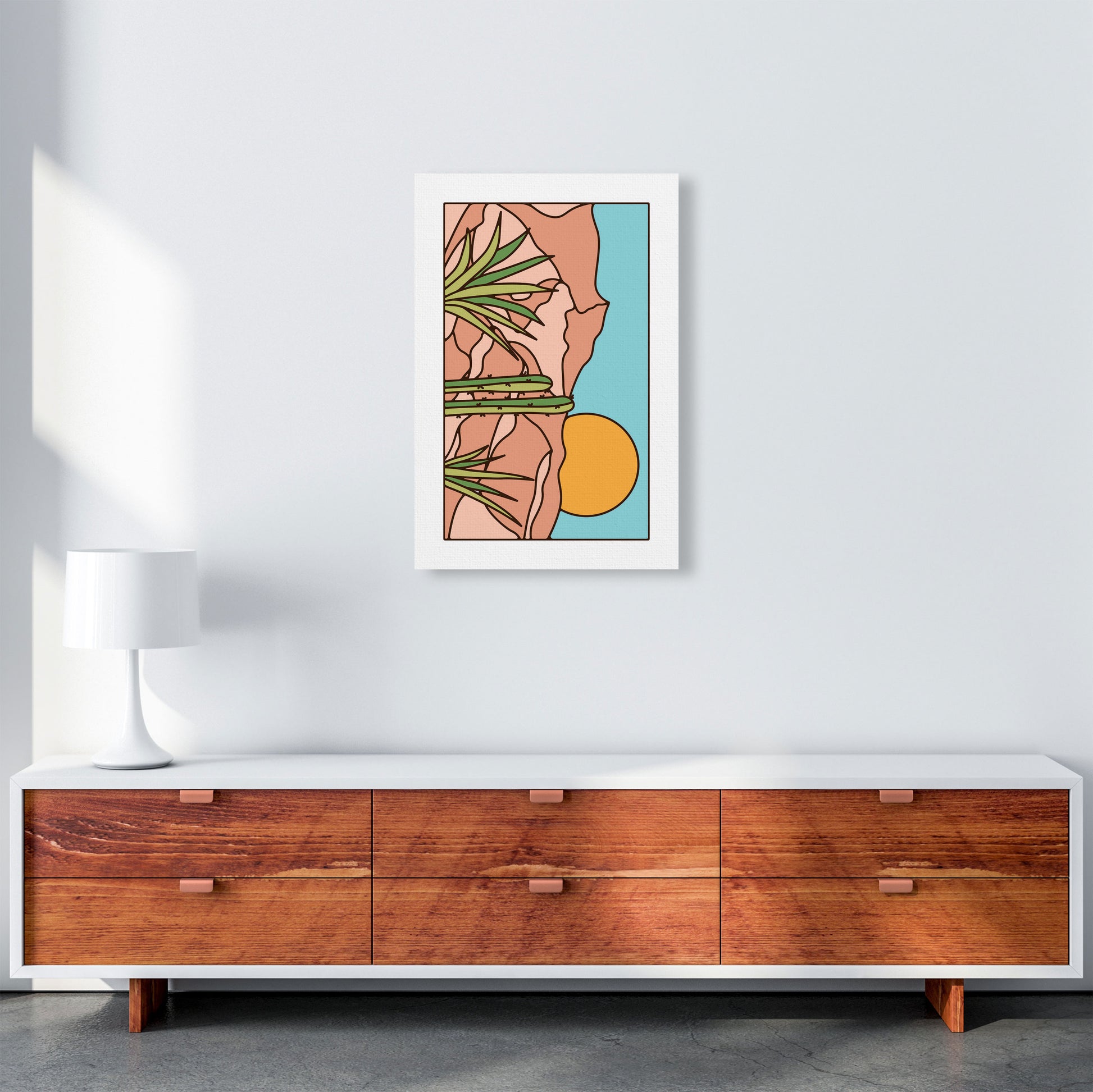 Minimal Desert Sunset Landscape Art Print by Jason Stanley A2 Canvas