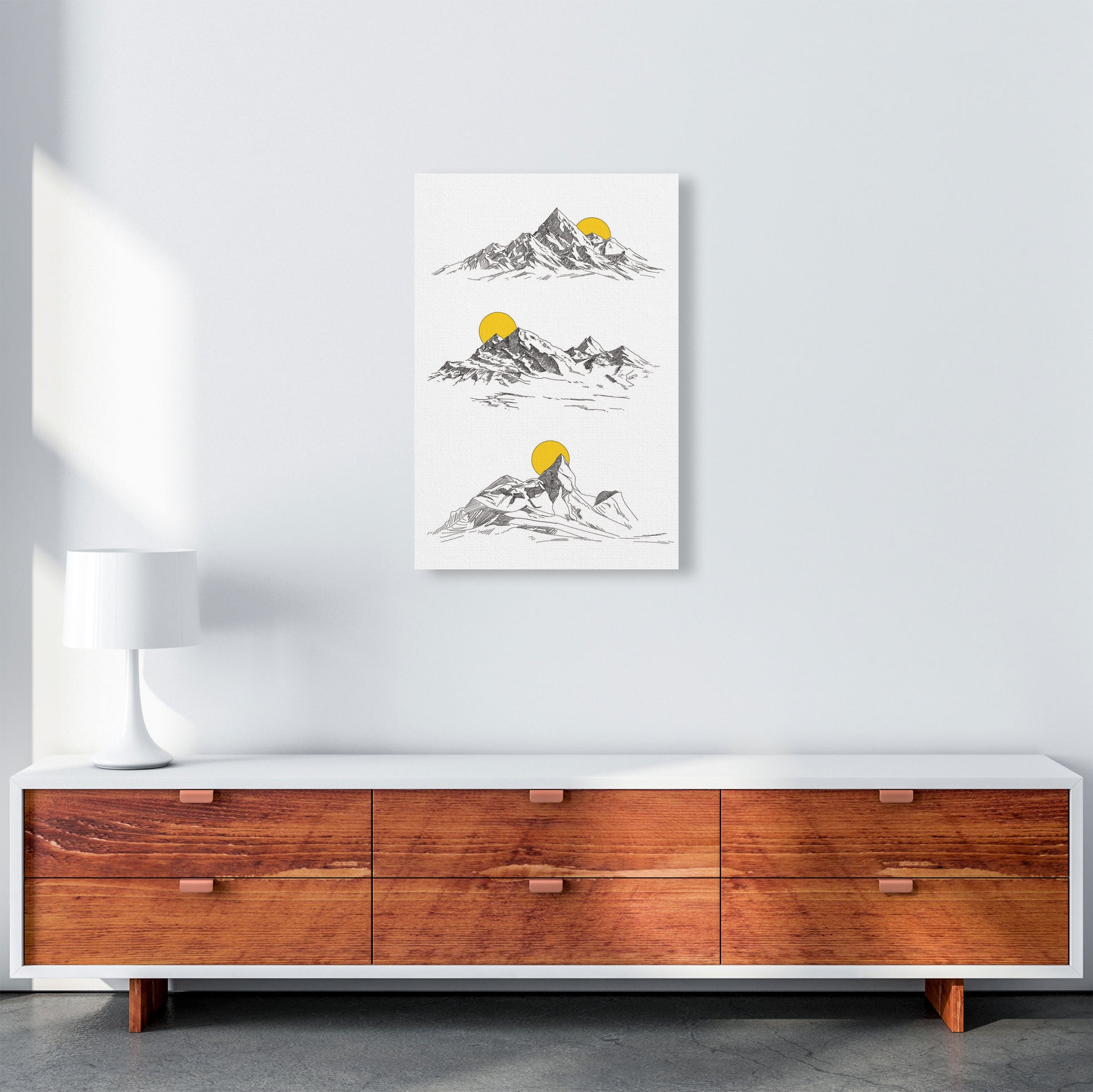 Sunny Mountains Art Print by Jason Stanley A2 Canvas