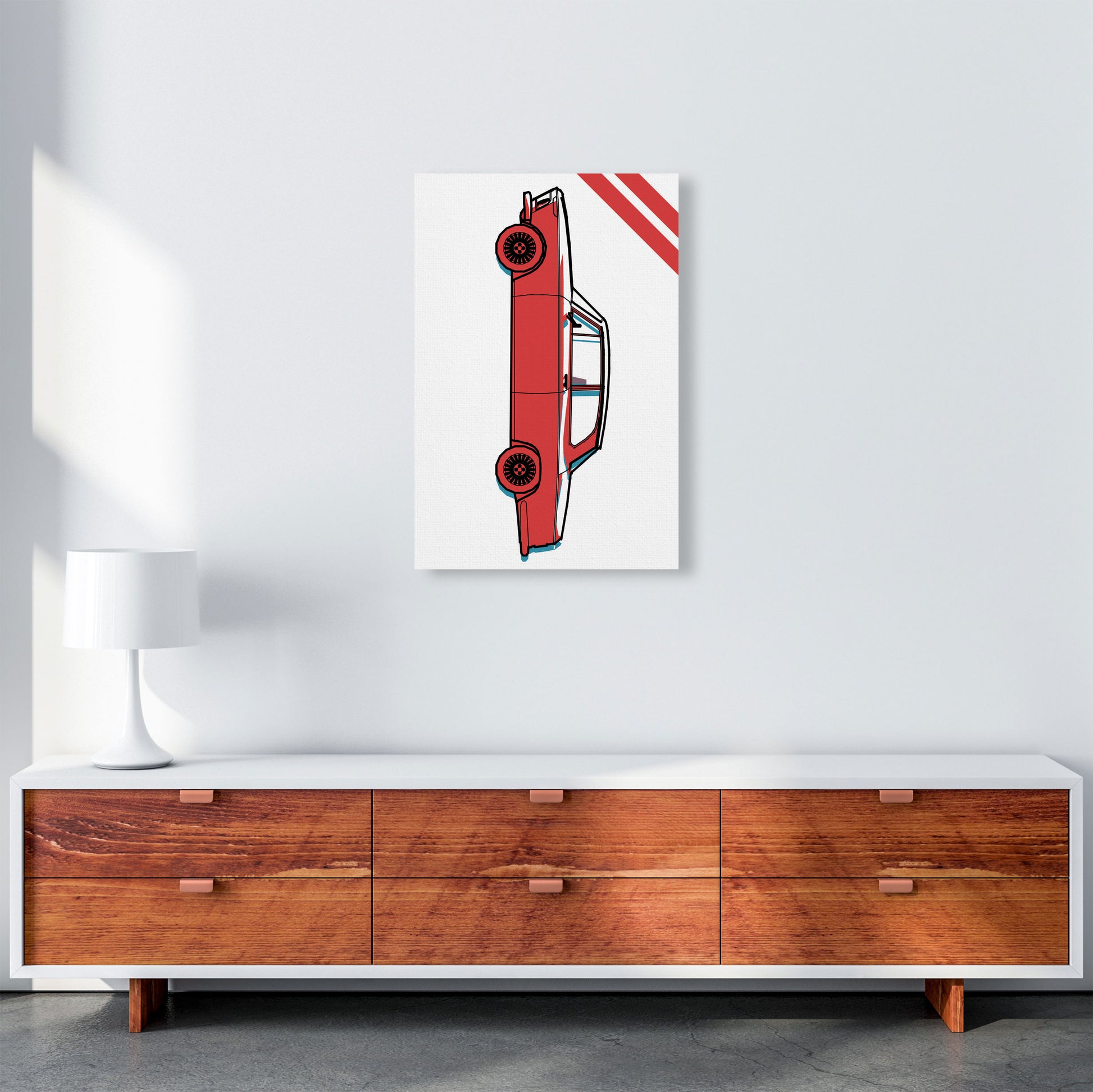 Red Car Art Print by Jason Stanley A2 Canvas
