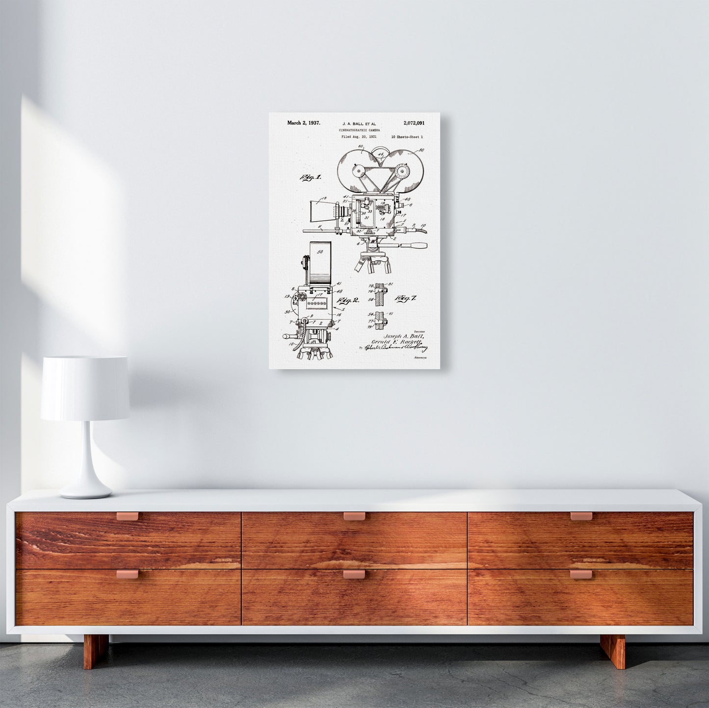 Cinema Camera Patent Art Print by Jason Stanley A2 Canvas