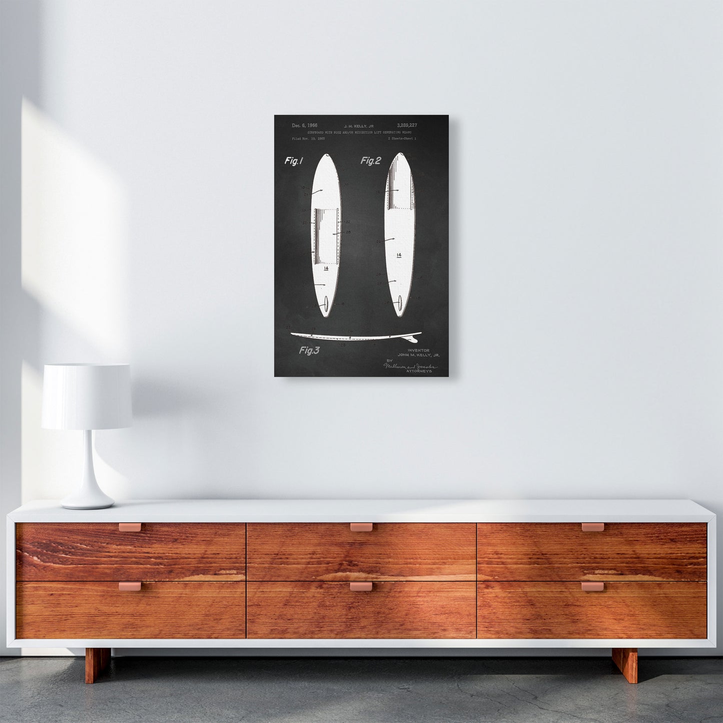 Surfboard Patent 1 Art Print by Jason Stanley A2 Canvas
