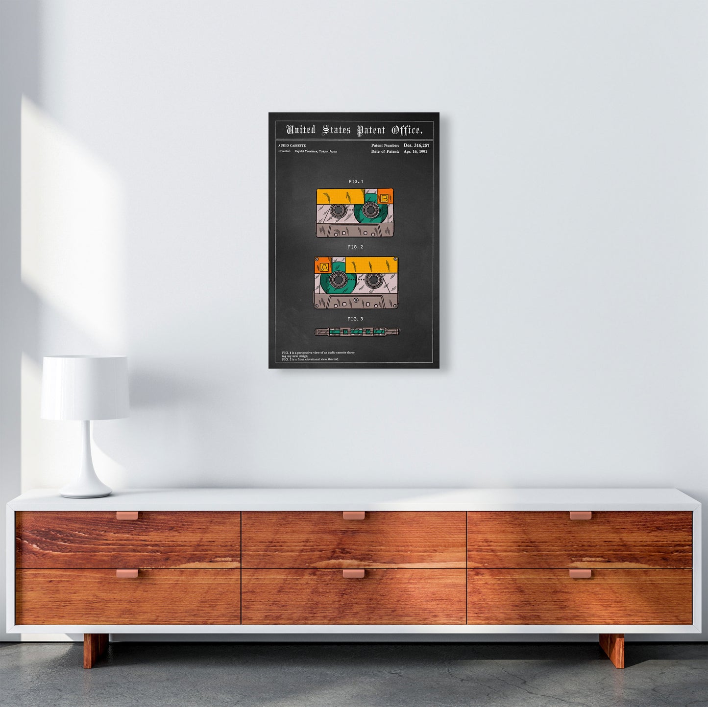Casette Tape Art Print by Jason Stanley A2 Canvas