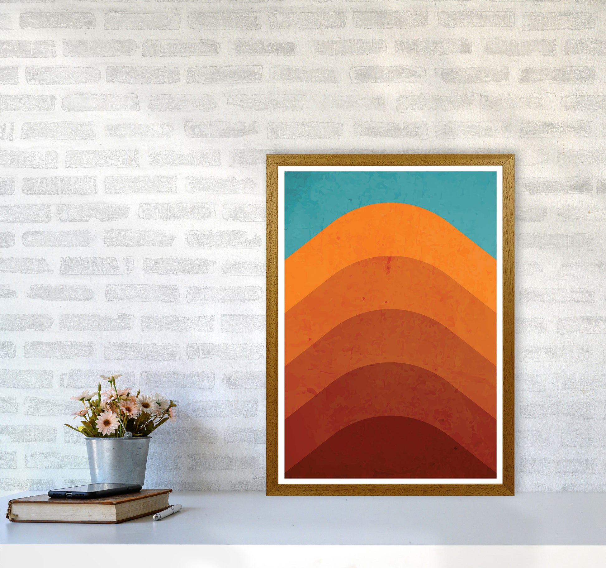 Orange Mountain Art Print by Jason Stanley A2 Print Only