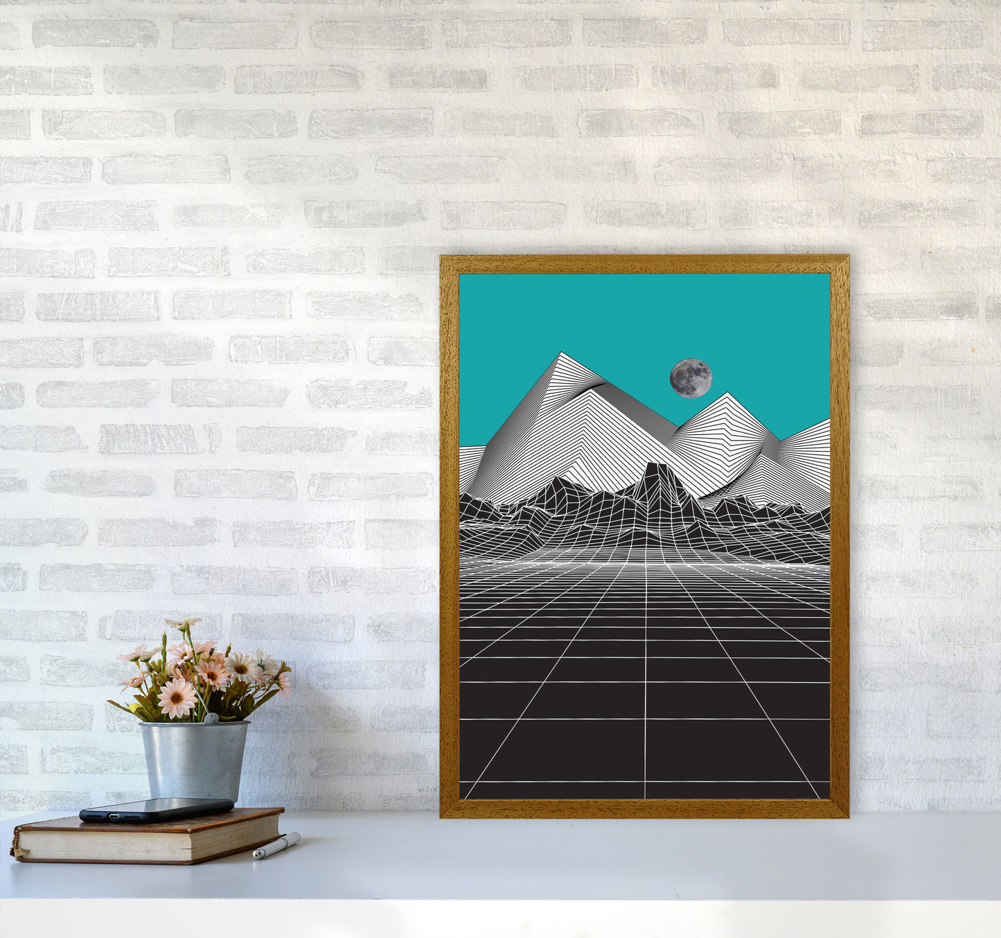 Moon Rise Blue Art Print by Jason Stanley A2 Print Only