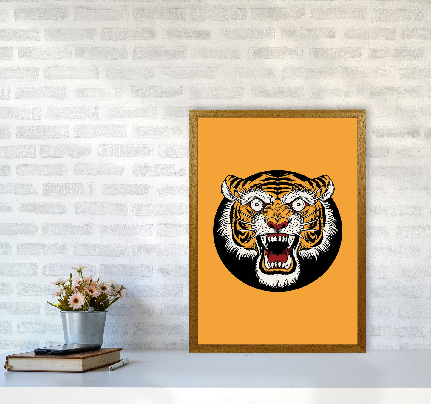 Vintage Tiger Art Print by Jason Stanley A2 Print Only