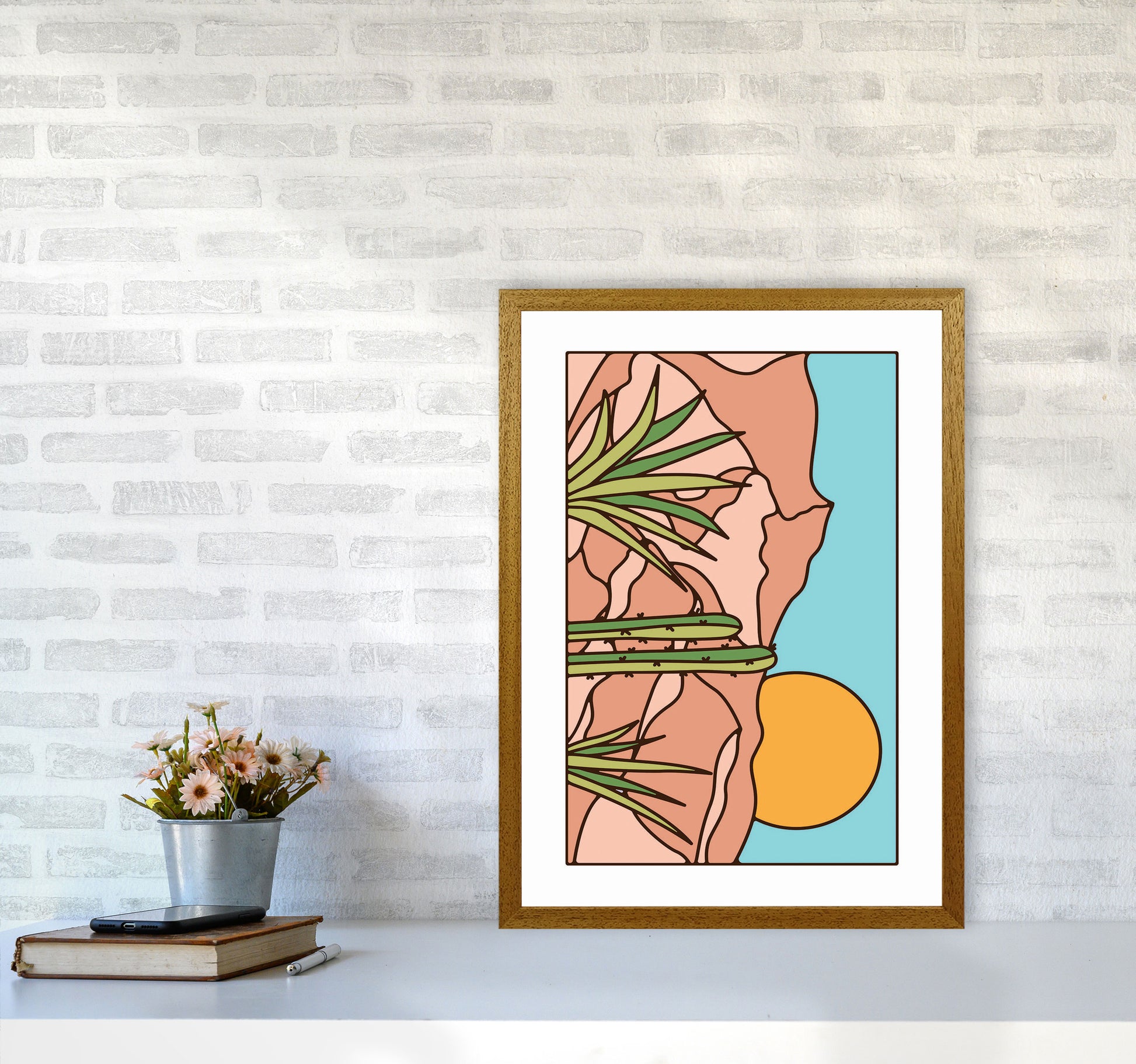 Minimal Desert Sunset Landscape Art Print by Jason Stanley A2 Print Only