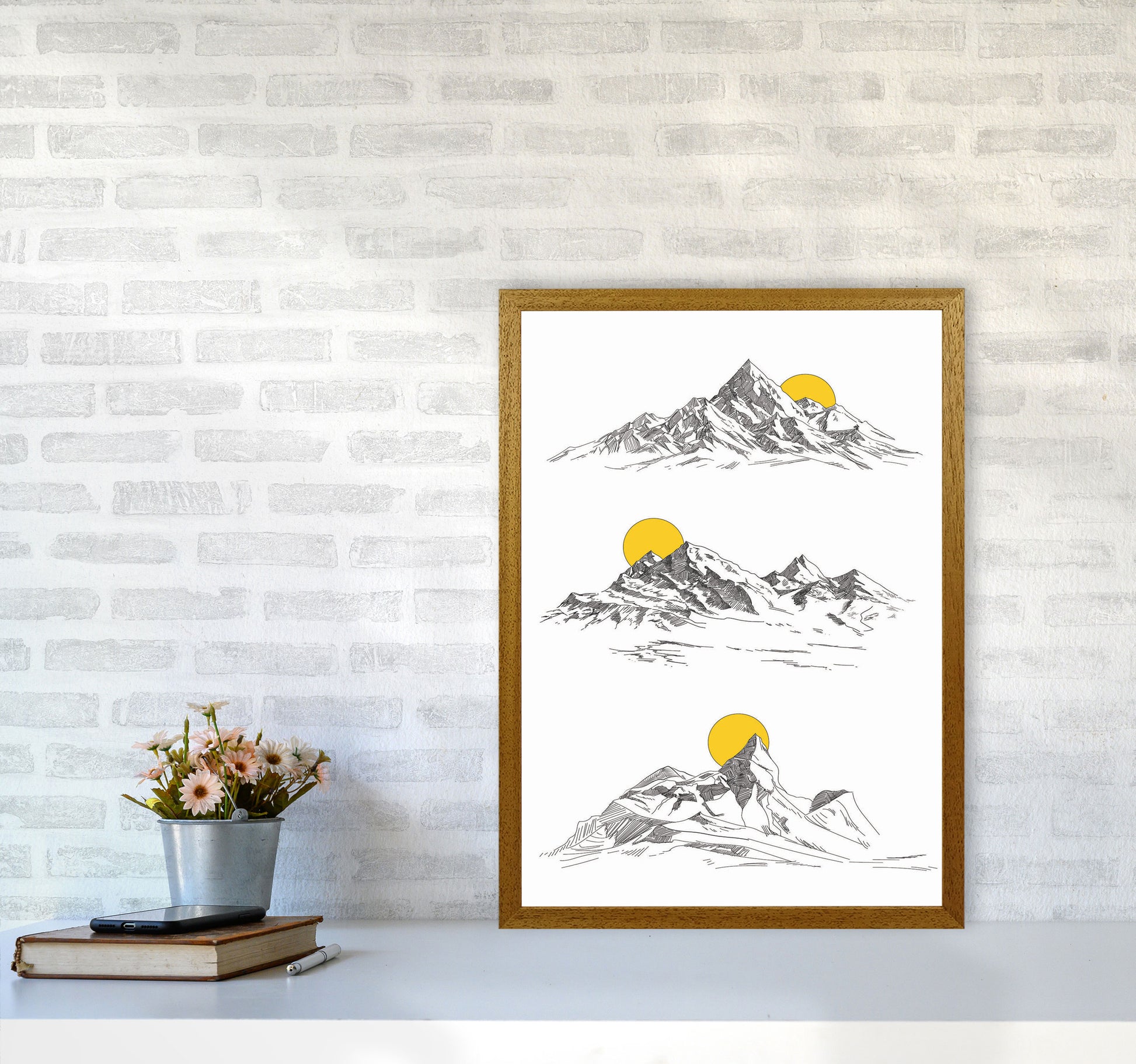 Sunny Mountains Art Print by Jason Stanley A2 Print Only