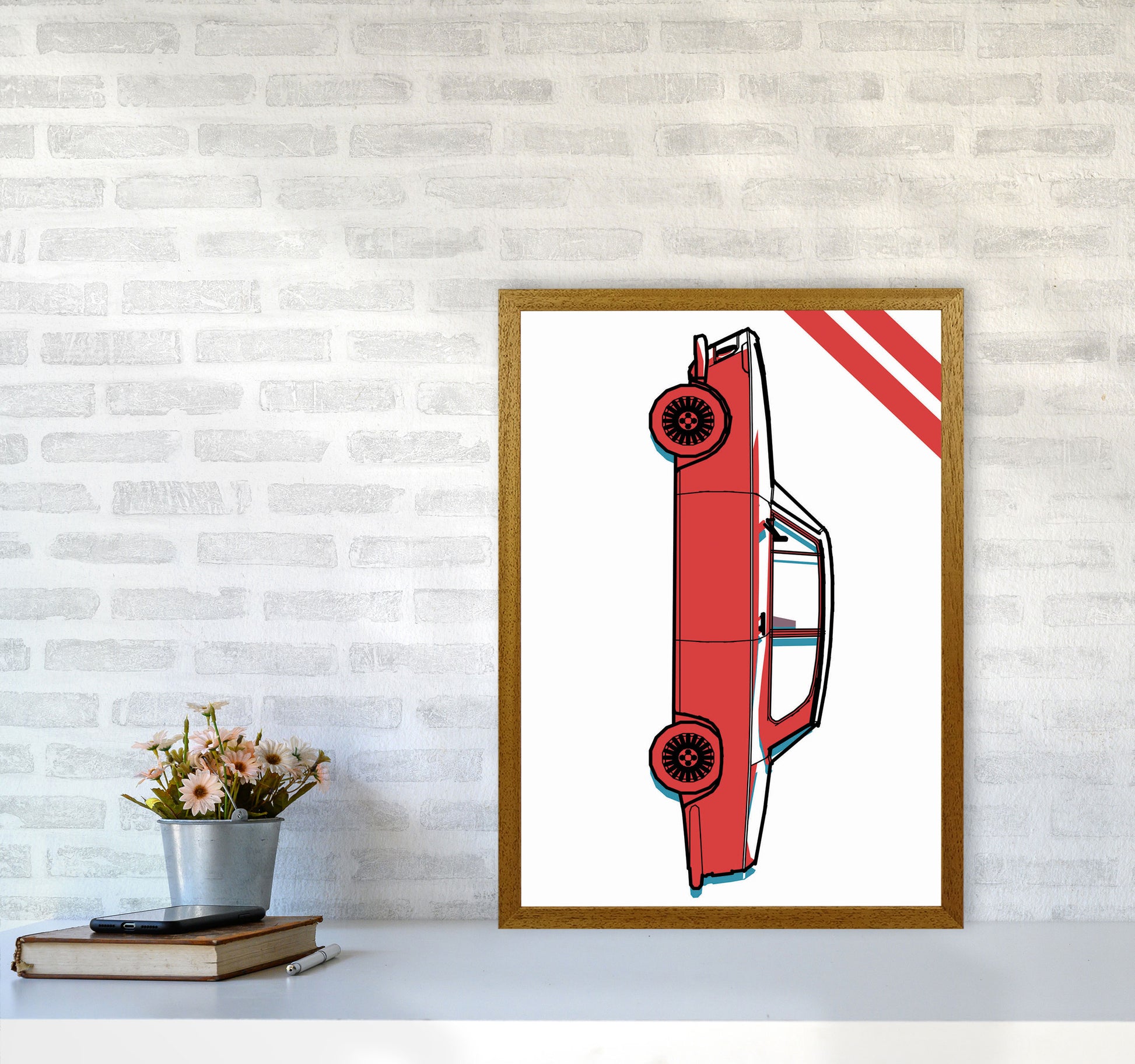 Red Car Art Print by Jason Stanley A2 Print Only