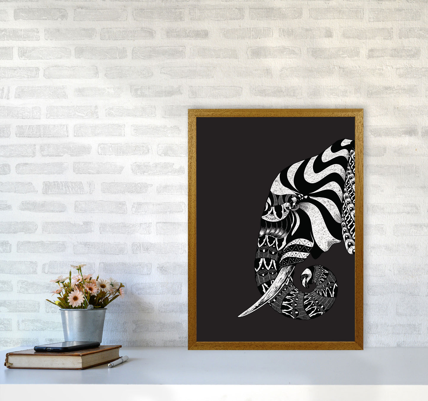 Ornate Elephant Art Print by Jason Stanley A2 Print Only