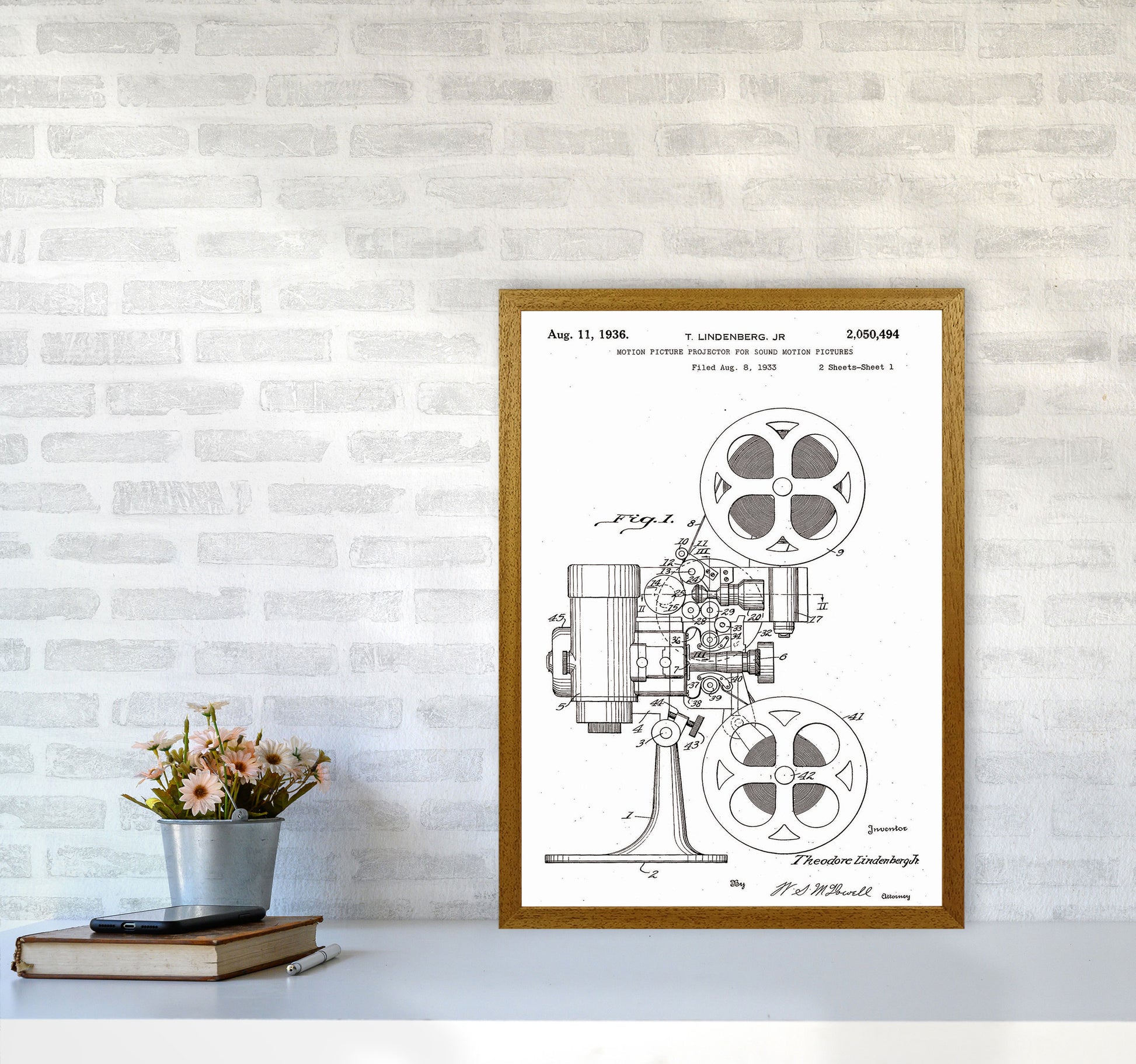 Motion Picture Projector Patent Art Print by Jason Stanley A2 Print Only