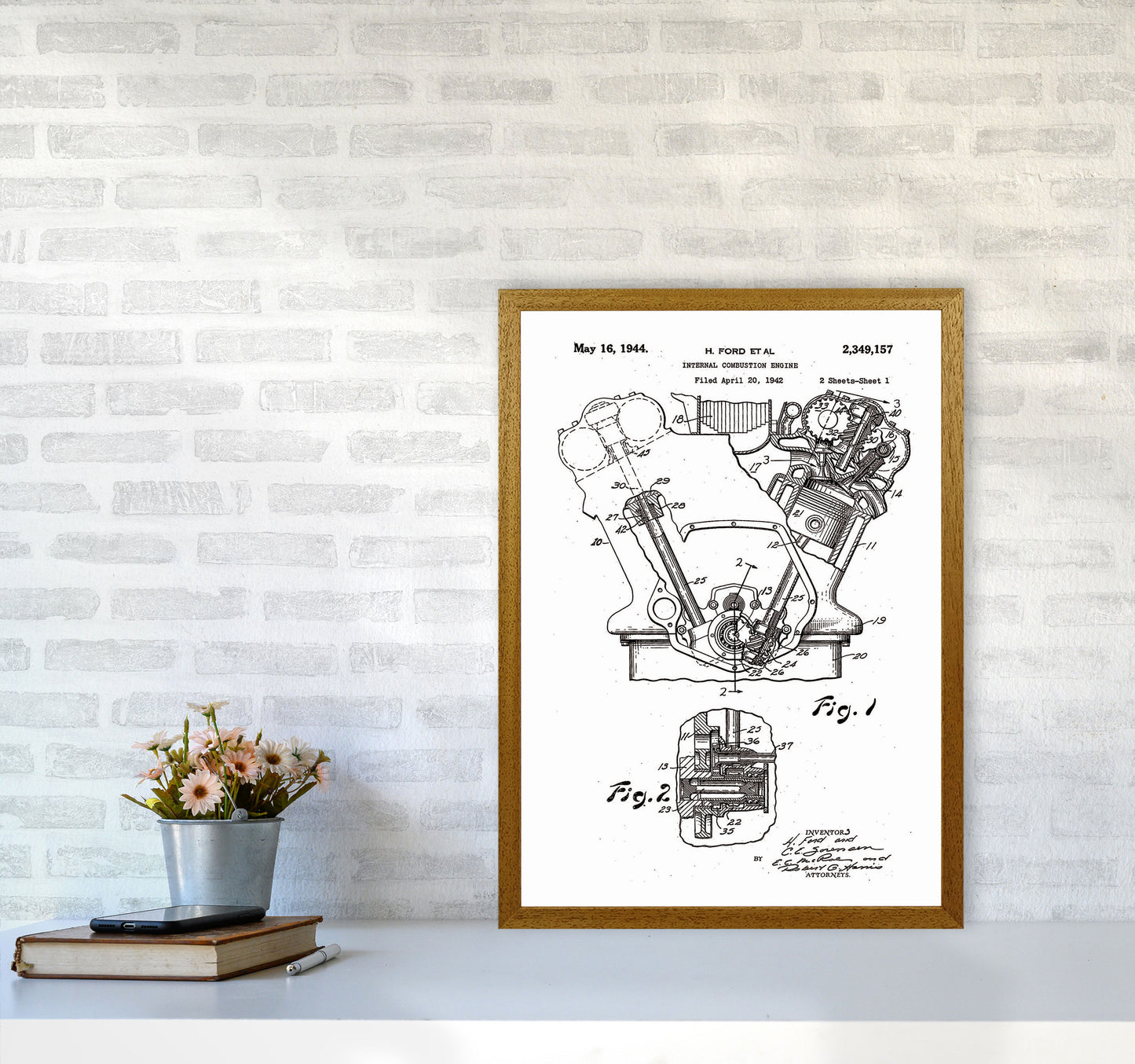 Ford Internal Combustion Engine Patent Art Print by Jason Stanley A2 Print Only