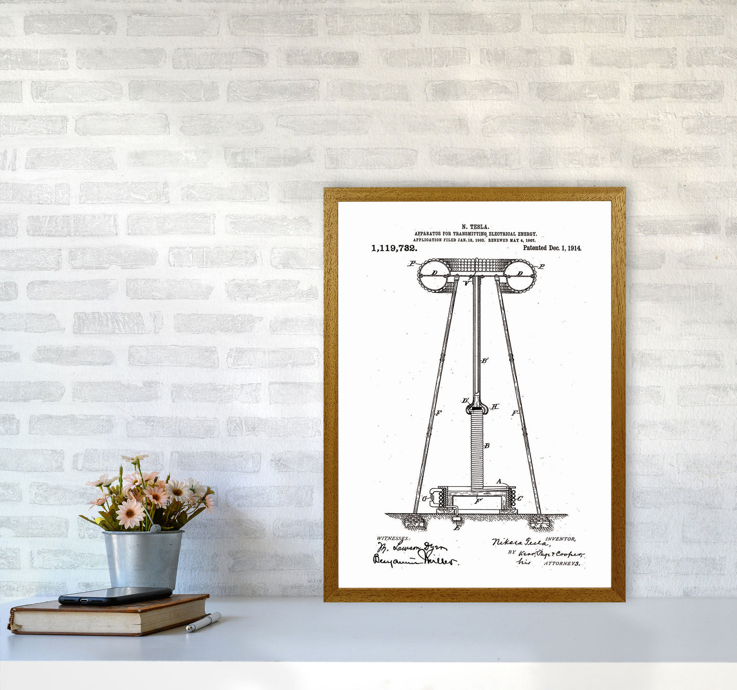 Tesla Electrical Energy Patent Art Print by Jason Stanley A2 Print Only