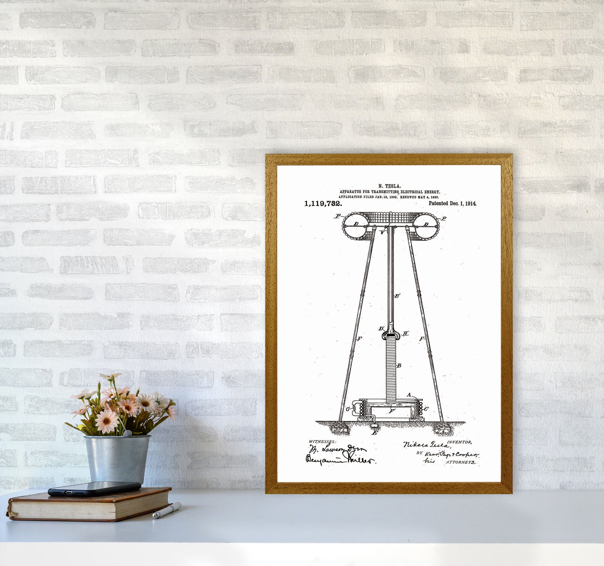 Tesla Electrical Energy Patent Art Print by Jason Stanley A2 Print Only