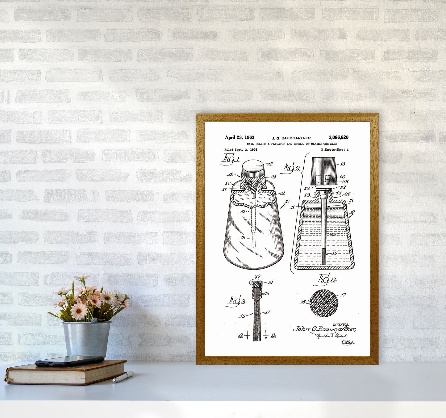 Nail Polish Applicator Patent Art Print by Jason Stanley A2 Print Only