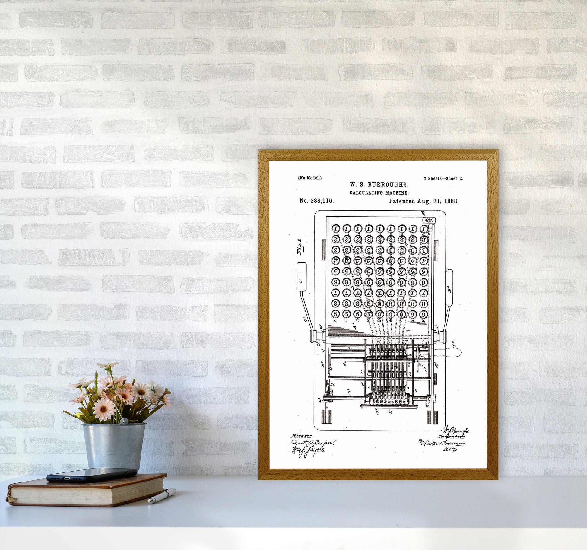 Calculating Machine Patent 2 Art Print by Jason Stanley A2 Print Only