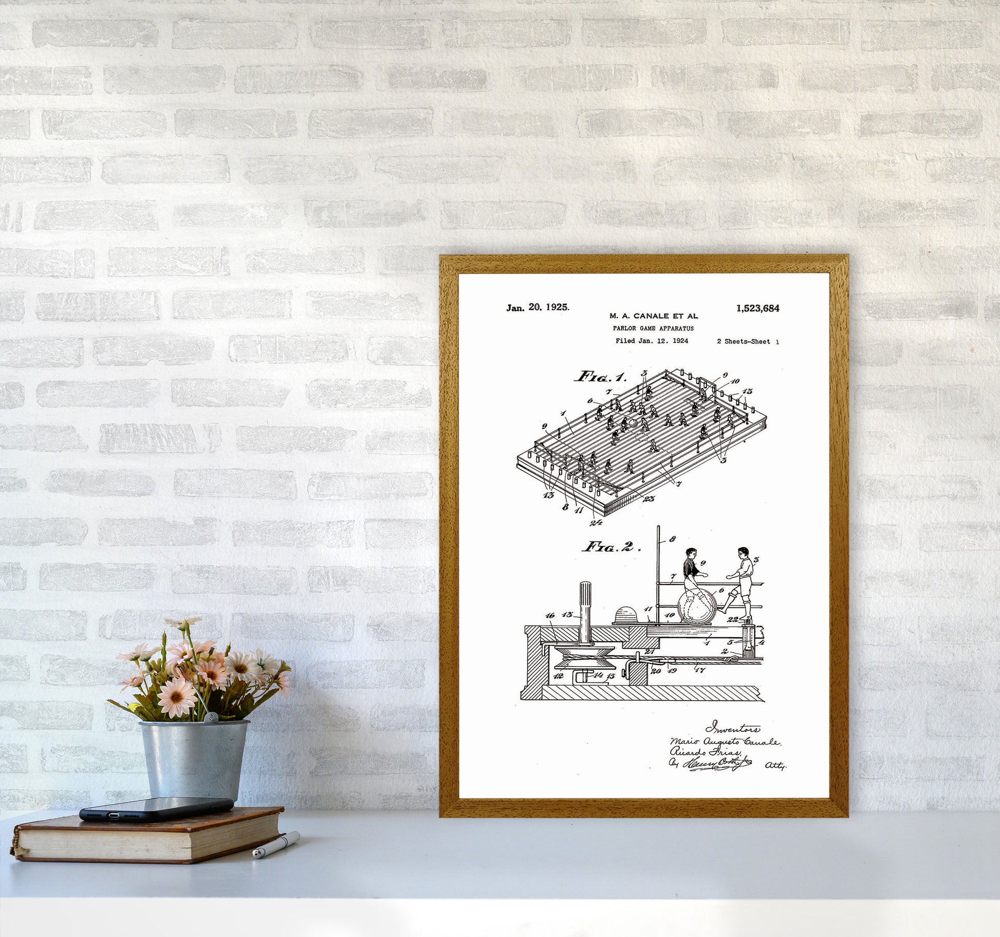 Vintage Foos Ball Table Patent Art Print by Jason Stanley A2 Print Only