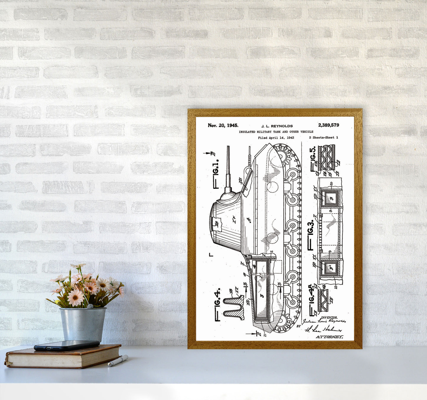 Military Tank 2 Patent Art Print by Jason Stanley A2 Print Only