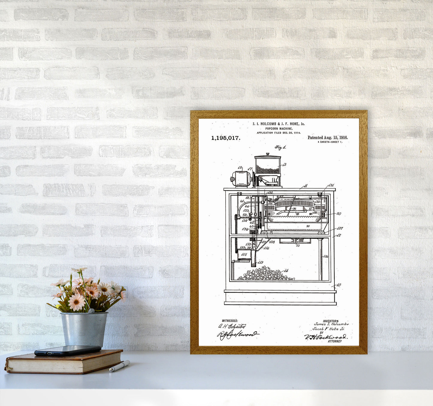 Popcorn Machine Patent Art Print by Jason Stanley A2 Print Only
