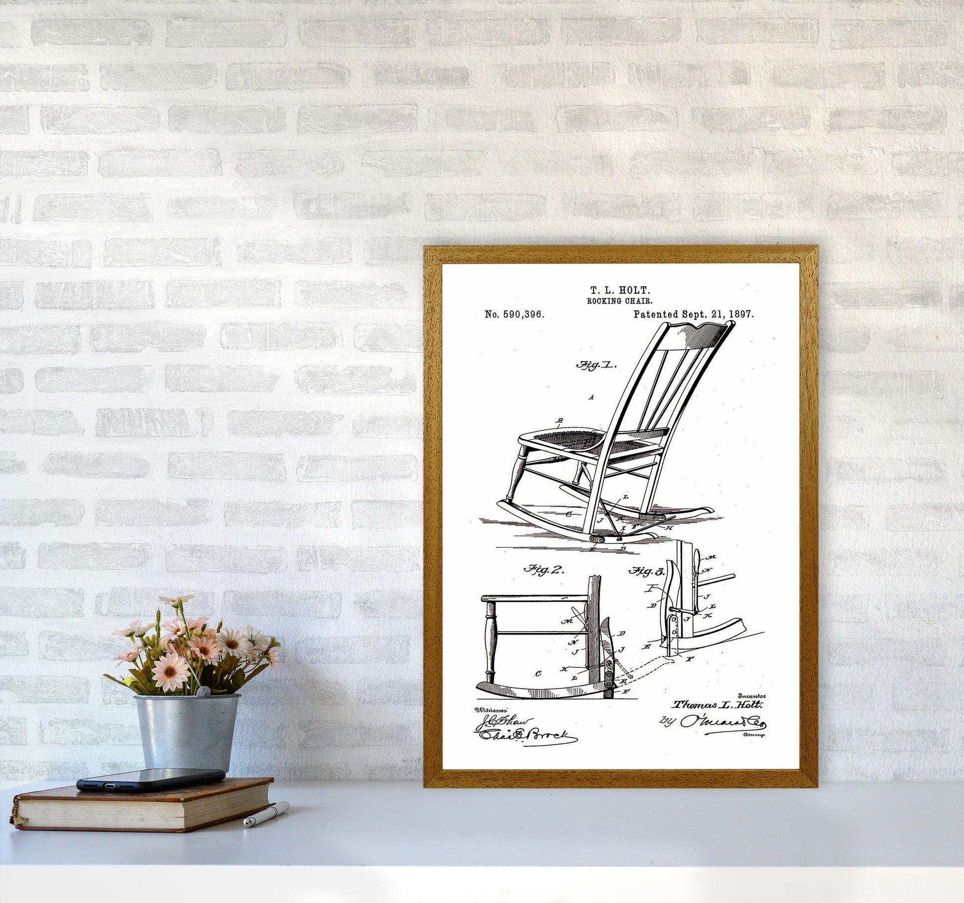 Rocking Chair Patent Art Print by Jason Stanley A2 Print Only
