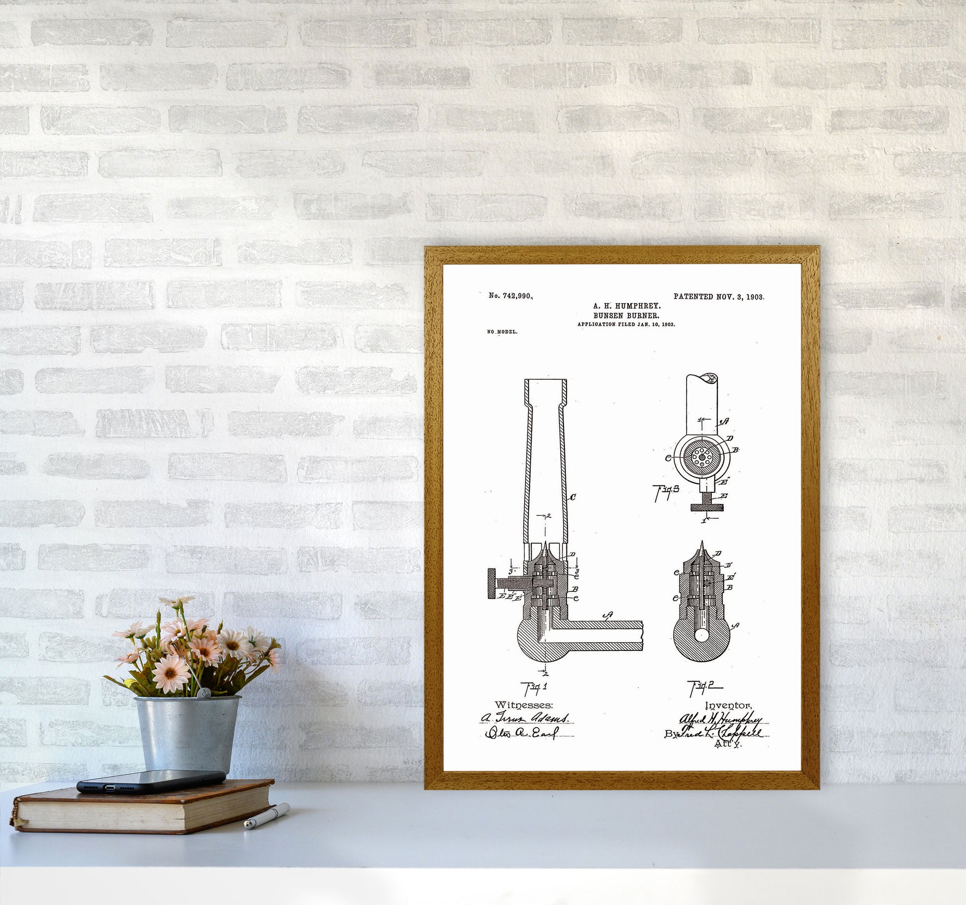 Bunsen Burner Patent Art Print by Jason Stanley A2 Print Only