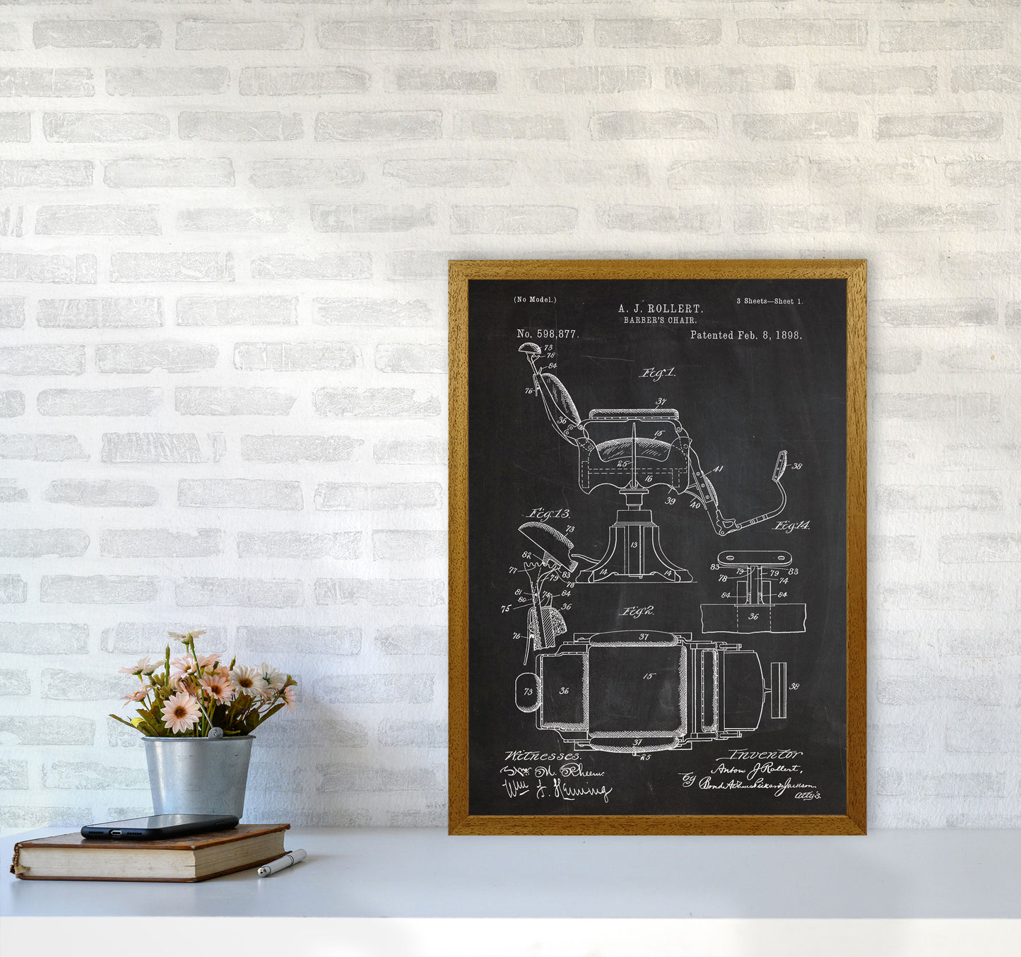 Barber's Chair Patent Art Print by Jason Stanley A2 Print Only