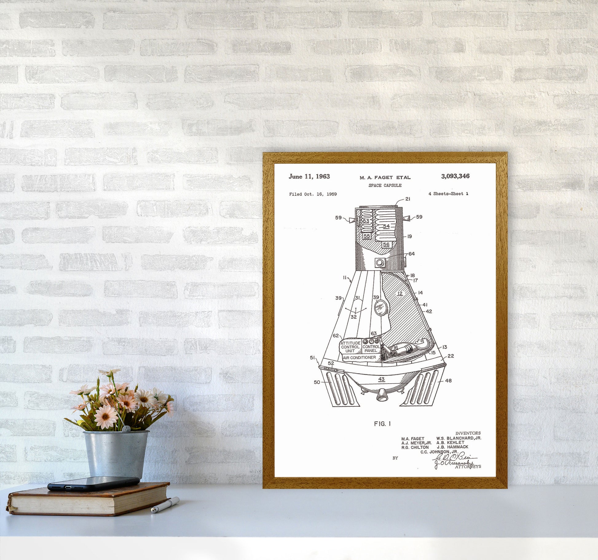 Space Capsule Patent Art Print by Jason Stanley A2 Print Only