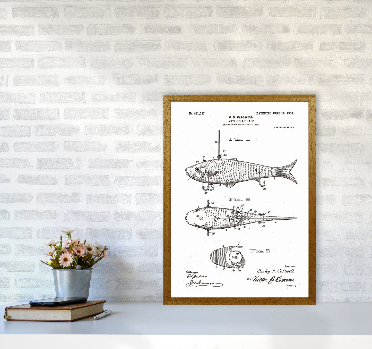 Fishing Lure Patent Art Print by Jason Stanley A2 Print Only
