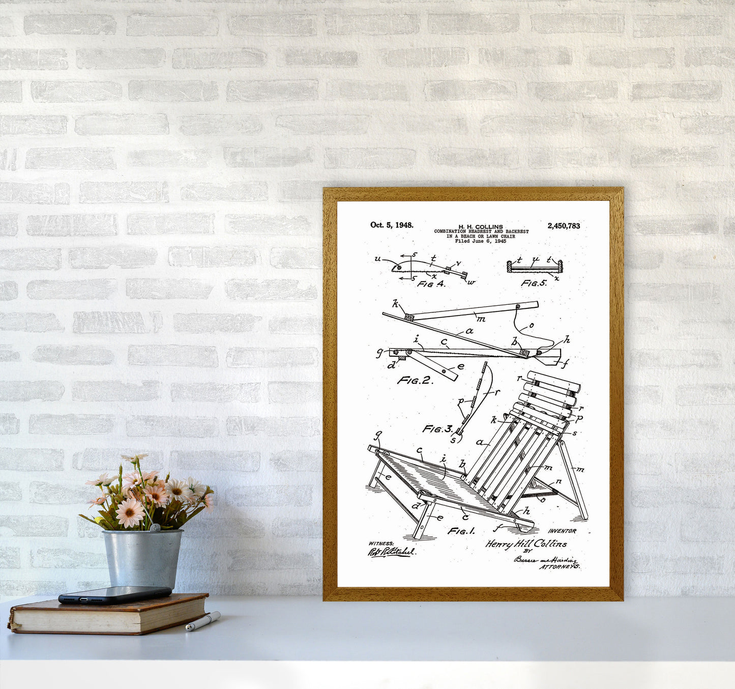 Beach Chair Patent Art Print by Jason Stanley A2 Print Only