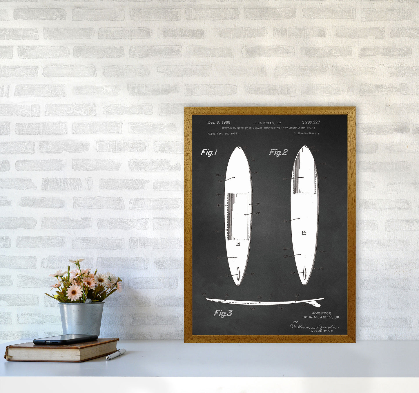 Surfboard Patent 1 Art Print by Jason Stanley A2 Print Only