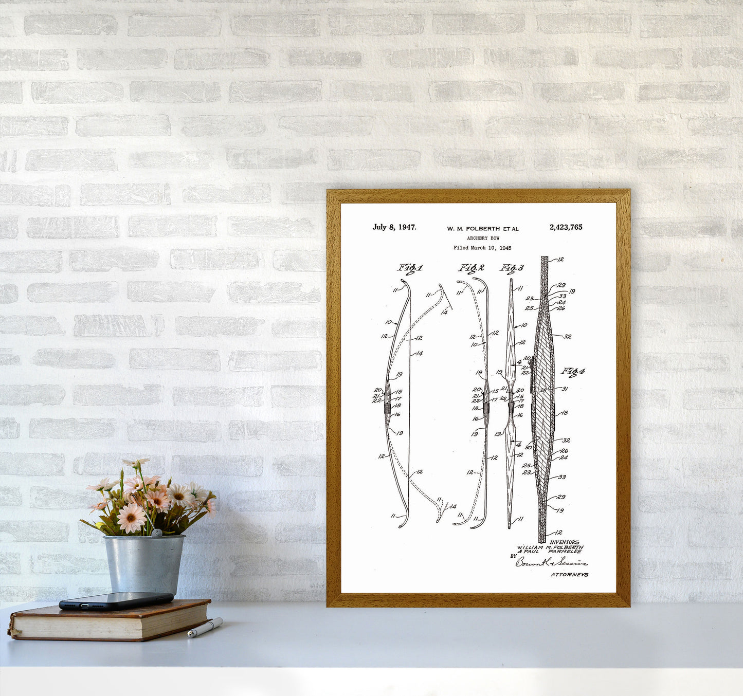 Archery Bow Patent Art Print by Jason Stanley A2 Print Only