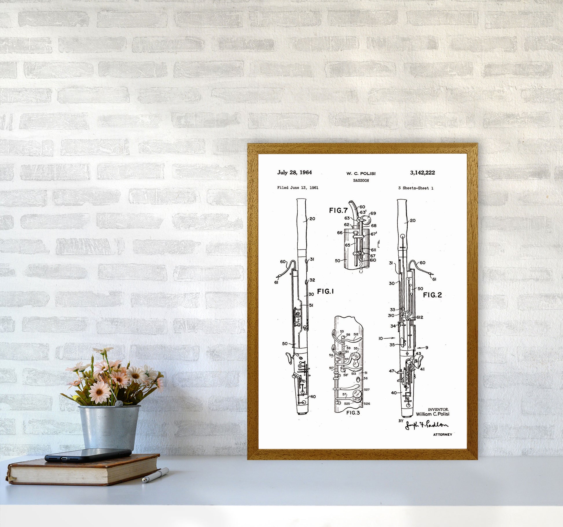 Bassoon Patent Art Print by Jason Stanley A2 Print Only