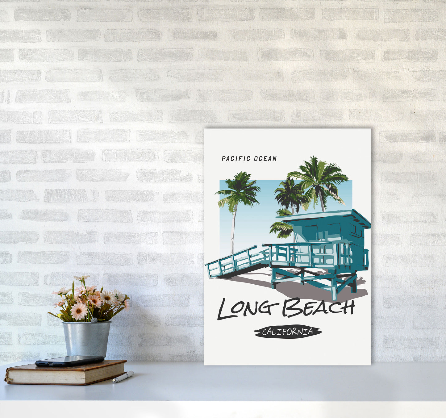 Going, Going, Back, Back, To, Cali, Cali Art Print by Jason Stanley A2 Black Frame